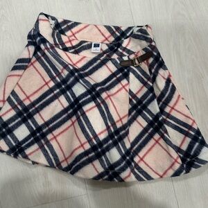 Janie and Jack Plaid A-Line Skirt with Belt Accent